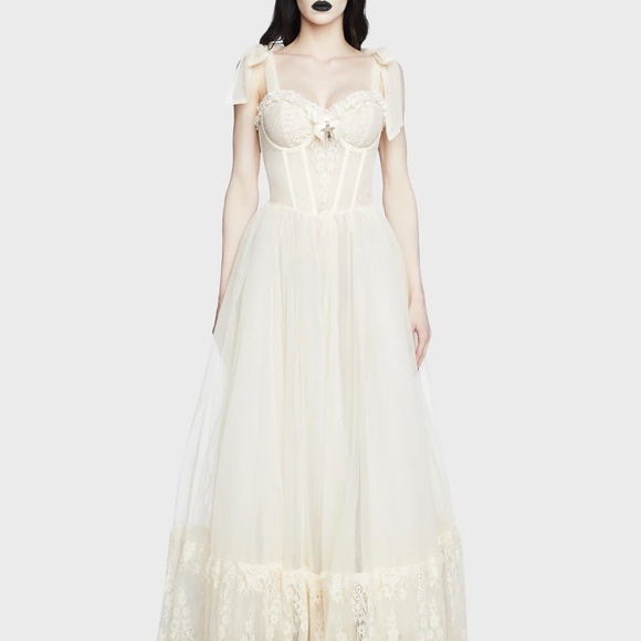 Dance with Death Cream Dress Dolls Kill - Picture 3 of 4